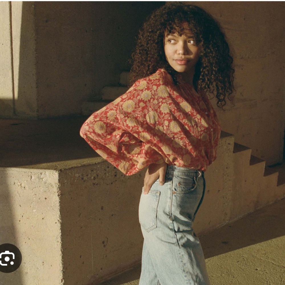 DOEN Jane Blouse in Red Floral